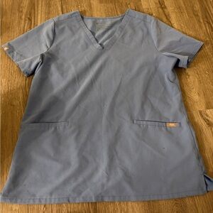 Figs Ceil Blue V-Neck Scrub Top